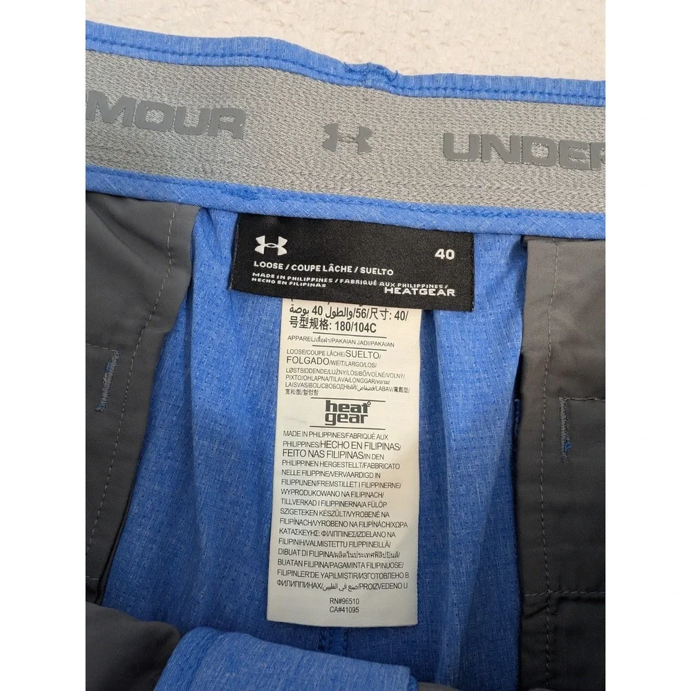 Men's 40x10 Under Armour Match Play Golf Shorts Ultra Blue Grip Waist‎ Stretch